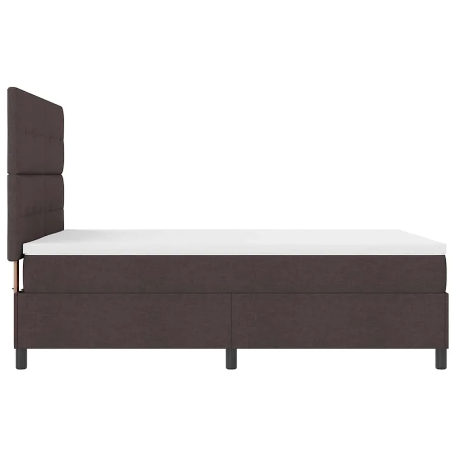 Lit à ressorts avec bandes LED Marron foncé 160 x 200 cm tissu - 9