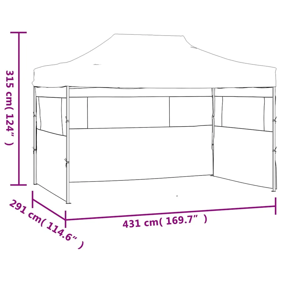 Tente pliable avec 3 parois 431x291x315 cm Anthracite - 9