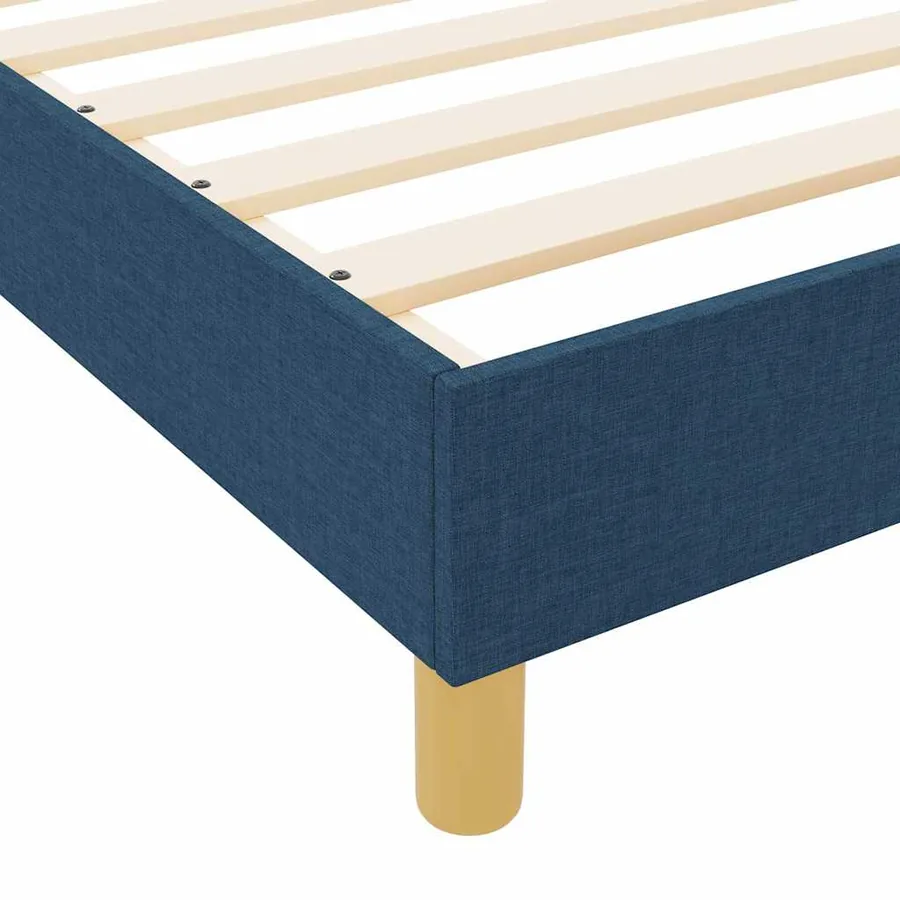Cadre de lit avec tête de lit Bleu 140 x 190 cm tissu - 11