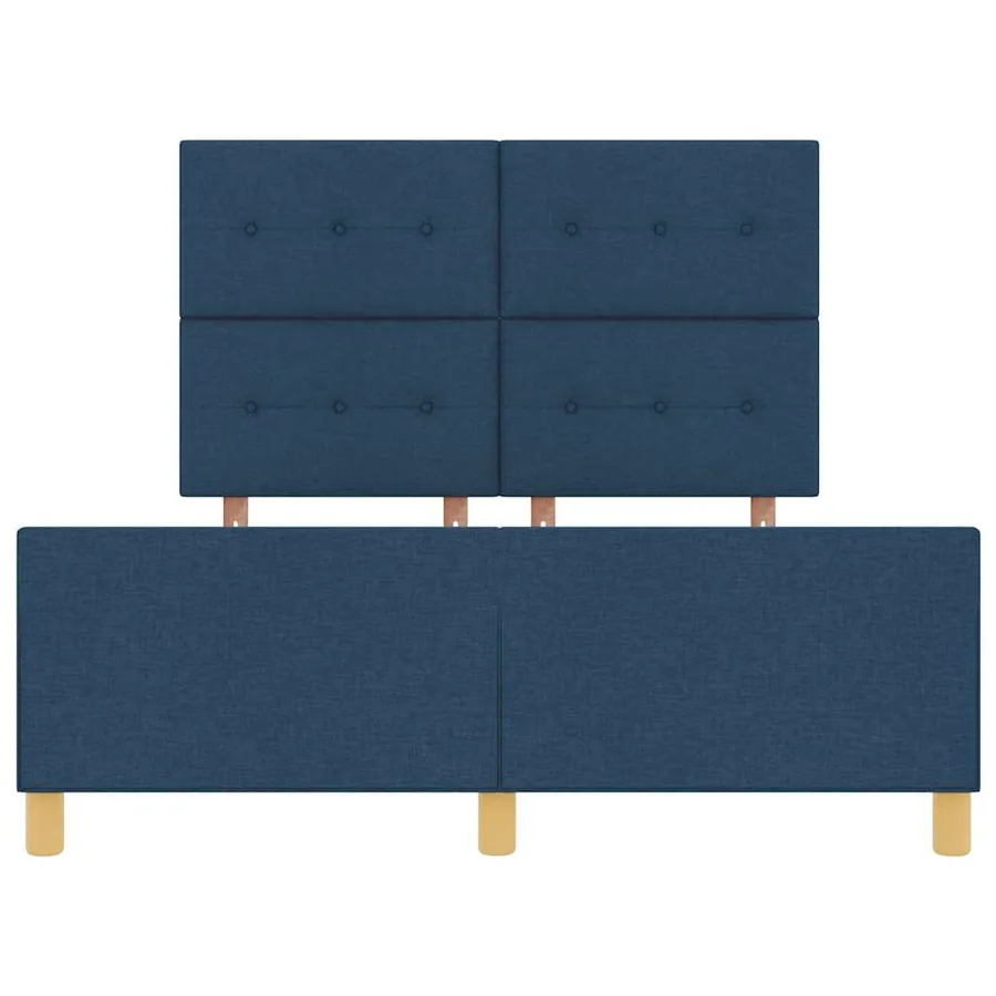 Cadre de lit avec tête de lit Bleu 140 x 200 cm tissu - 7