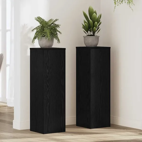 Support de Plante 2 pcs Chêne noir 25 x 25 x 80 cm