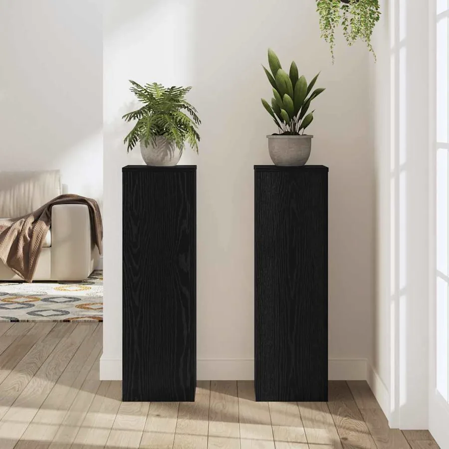 Support de Plante 2 pcs Chêne noir 25 x 25 x 80 cm - 4