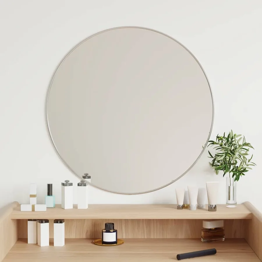 Miroir mural Argenté Ø 60 cm Rond