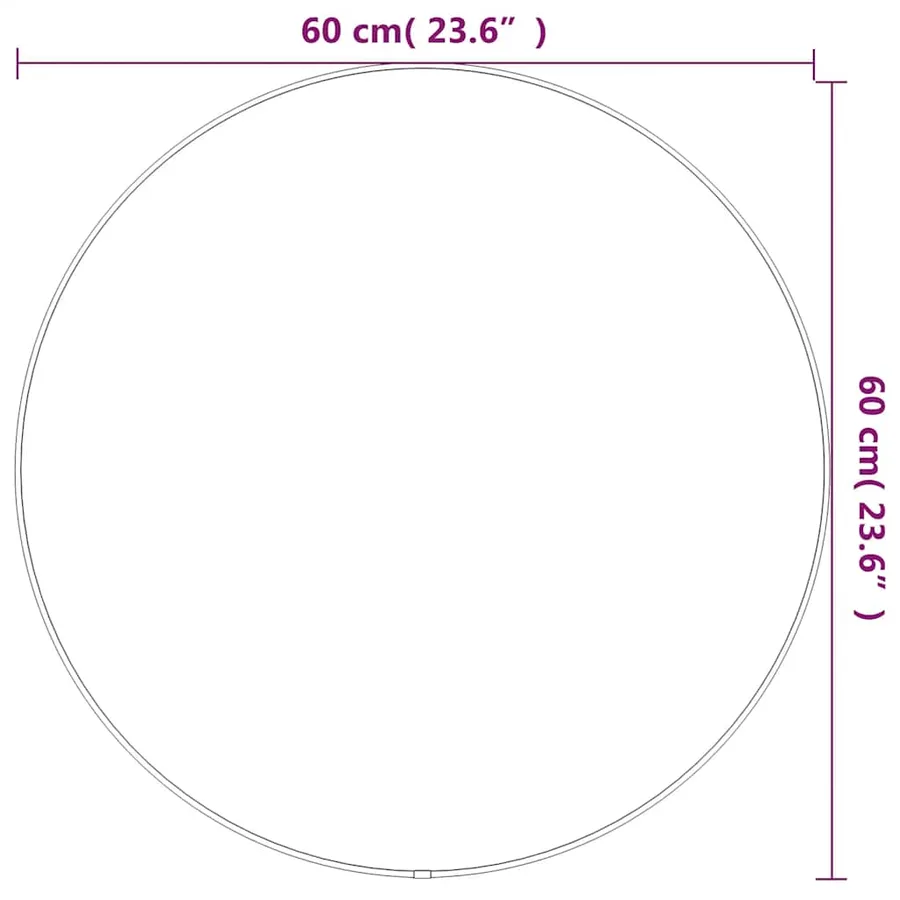 Miroir mural Argenté Ø 60 cm Rond - 6