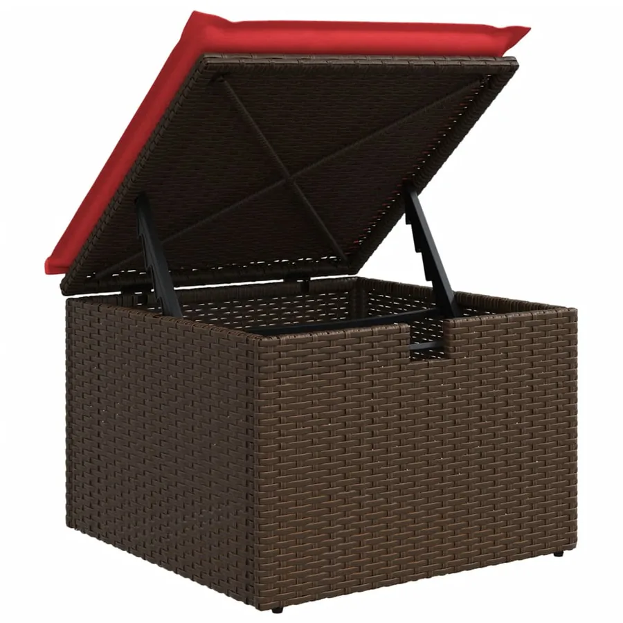 Ensemble de canapé de jardin 9 pcs avec coussins marron résine tressée - 8