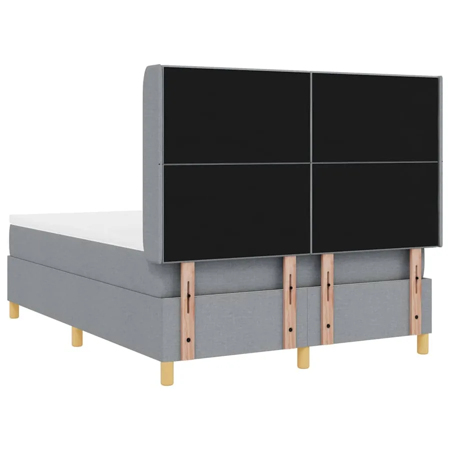 Lit à ressorts avec bandes LED Gris clair 140 x 200 cm tissu - 10