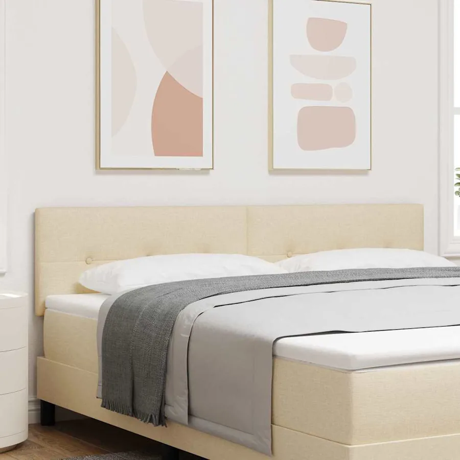 Tête de lit LED avec bandes LED Crème 180 cm tissu