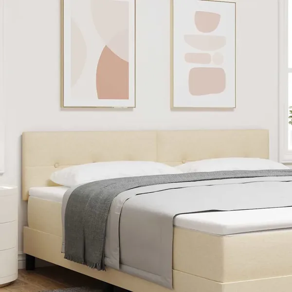 Tête de lit LED avec bandes LED Crème 180 cm tissu