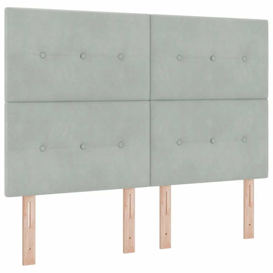 Tête de lit Gris clair 160 cm Velours - 2