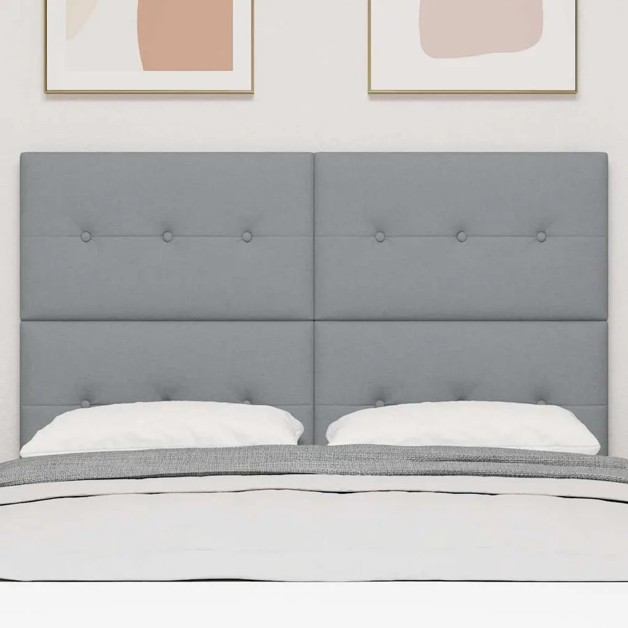 Tête de lit LED avec bandes LED Gris clair 144 cm tissu - 3