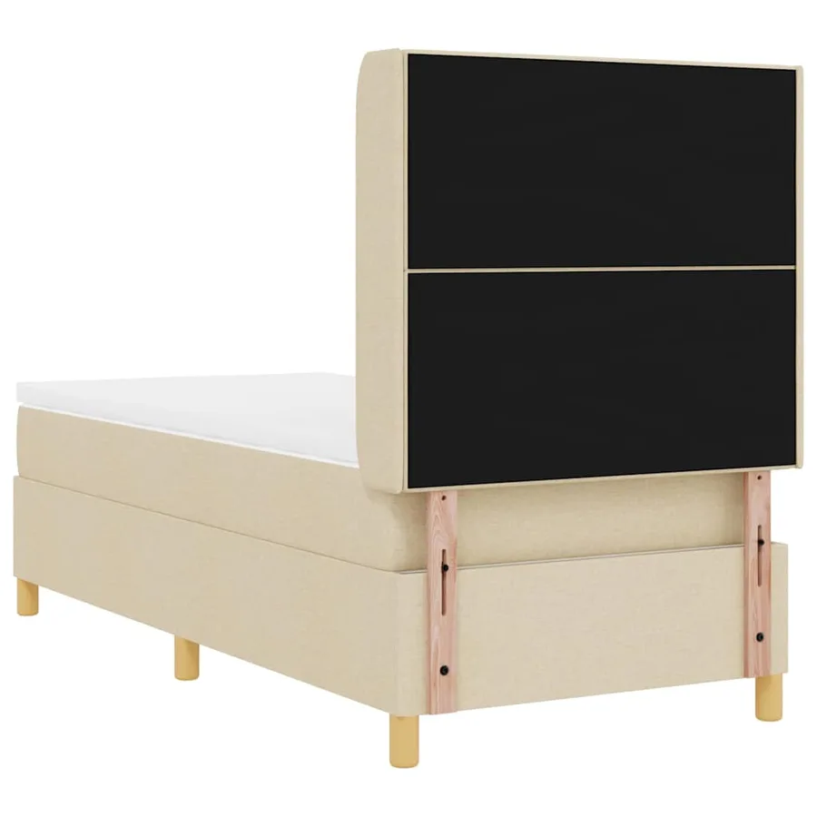 Lit à ressorts avec bandes LED Crème 90 x 190 cm tissu - 8