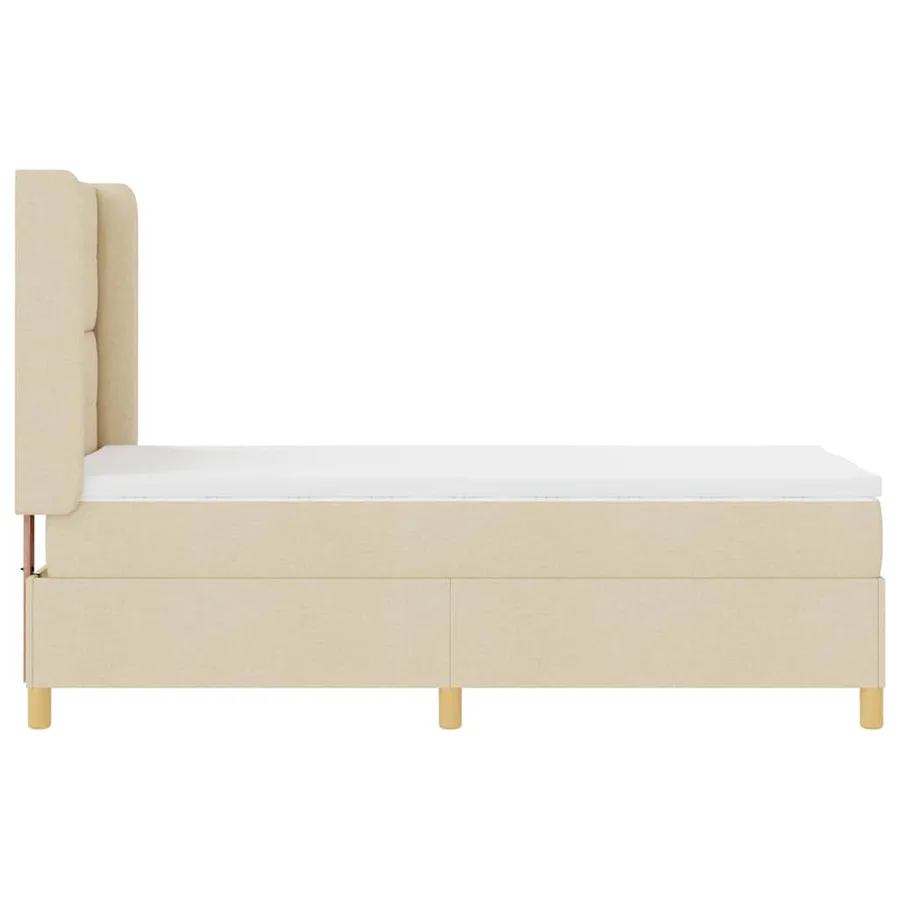 Lit à ressorts avec bandes LED Crème 90 x 190 cm tissu - 9