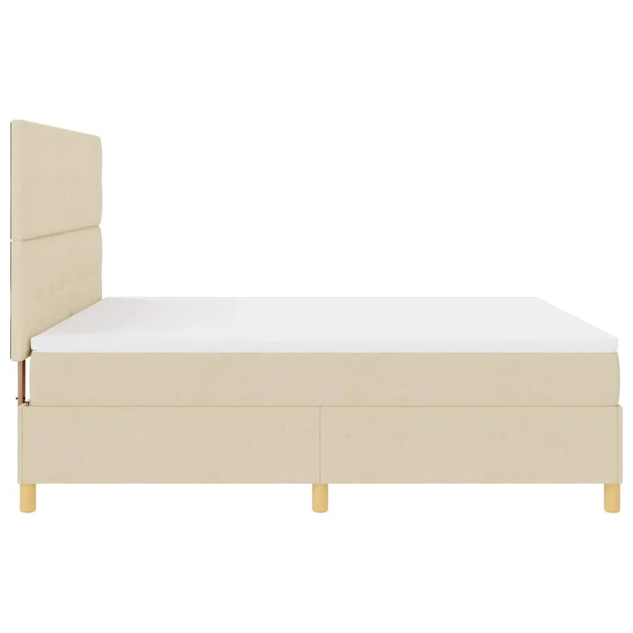 Lit à ressort LED avec tête de lit Crème 180 x 200 cm tissu - 9