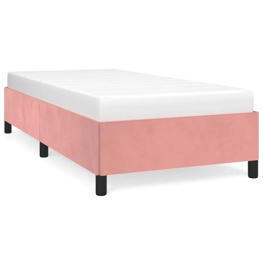 Cadre de lit sans matelas rose 80x200 cm velours - 2