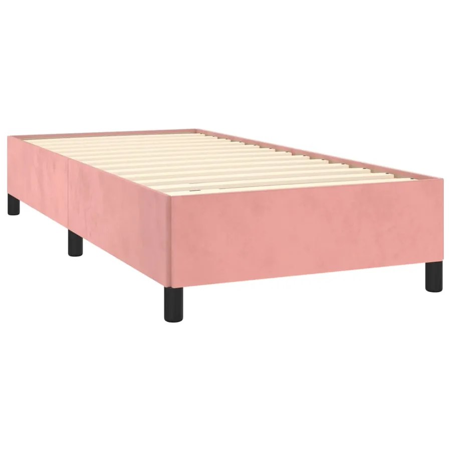 Cadre de lit sans matelas rose 80x200 cm velours - 4
