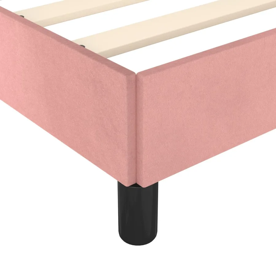 Cadre de lit sans matelas rose 80x200 cm velours - 7