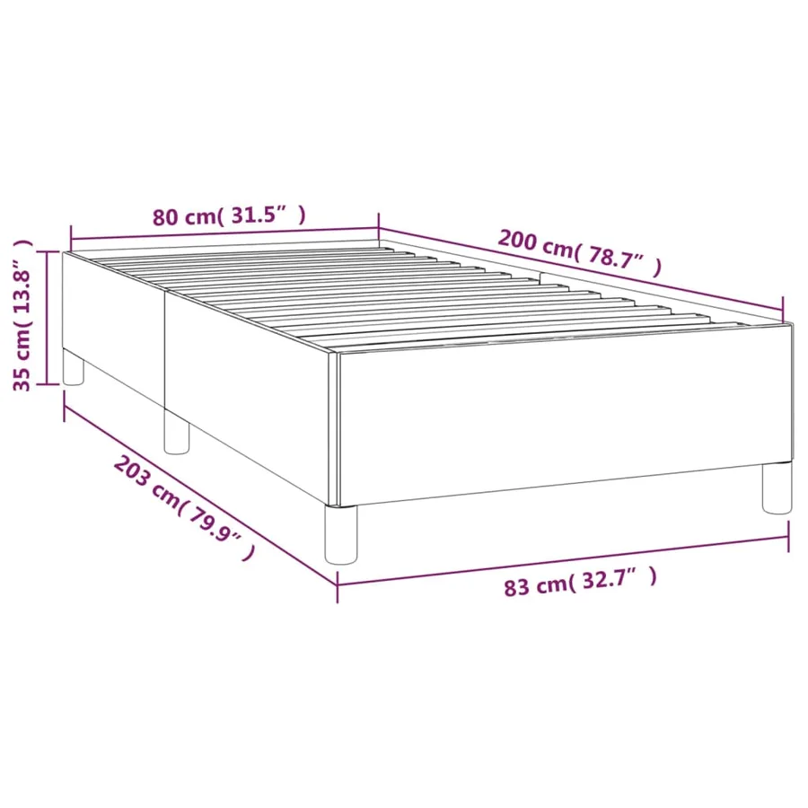 Cadre de lit sans matelas rose 80x200 cm velours - 9