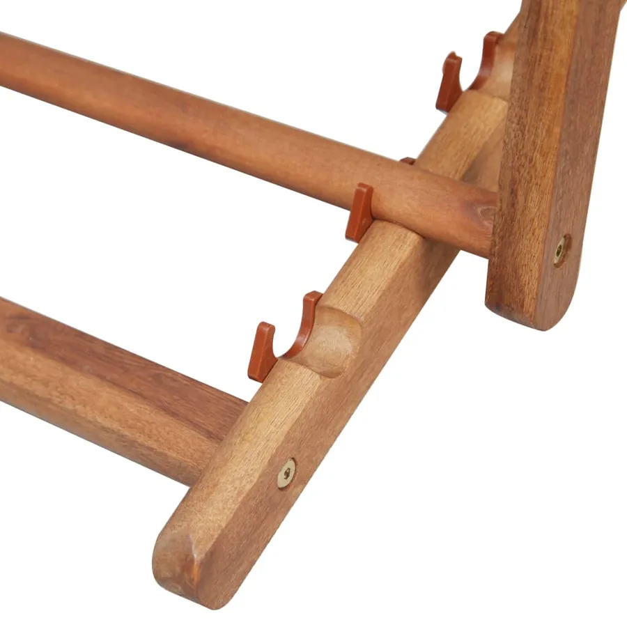 Chaise pliable de plage Tissu et cadre en bois Bleu - 12