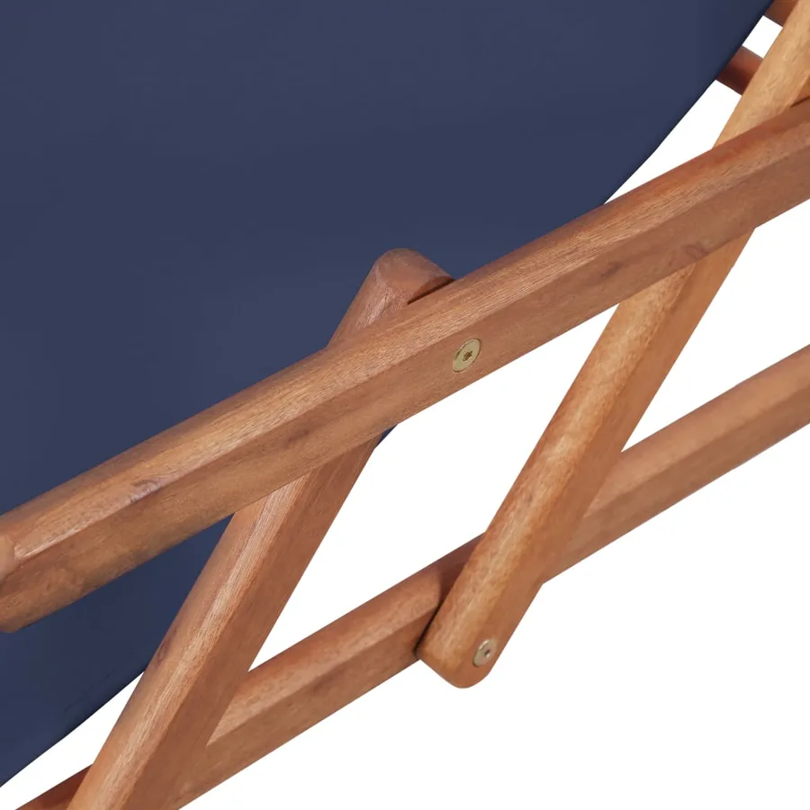 Chaise pliable de plage Tissu et cadre en bois Bleu - 8