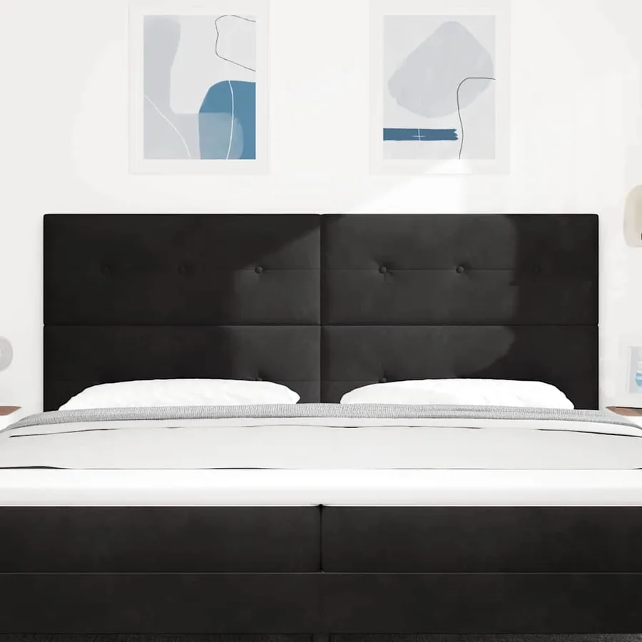 Tête de lit Noir 200 cm Velours - 3