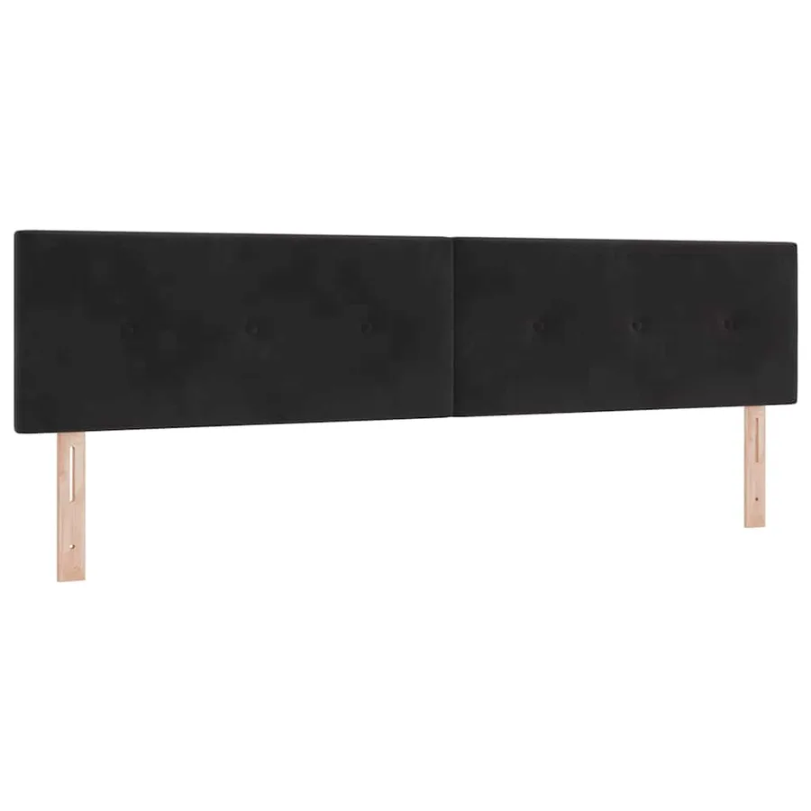 Lit à ressort LED avec bandes LED Noir 200 x 200 cm Velours - 7