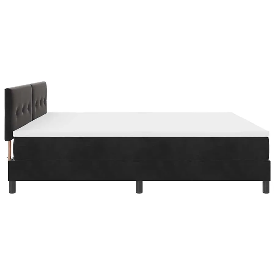 Lit à ressort LED avec bandes LED Noir 200 x 200 cm Velours - 9