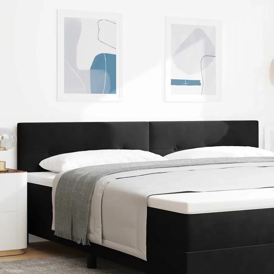 Tête de lit LED avec bandes LED Noir 200 cm Velours