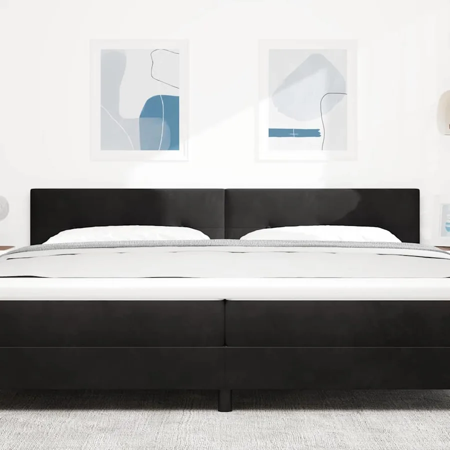 Tête de lit LED avec bandes LED Noir 200 cm Velours - 3