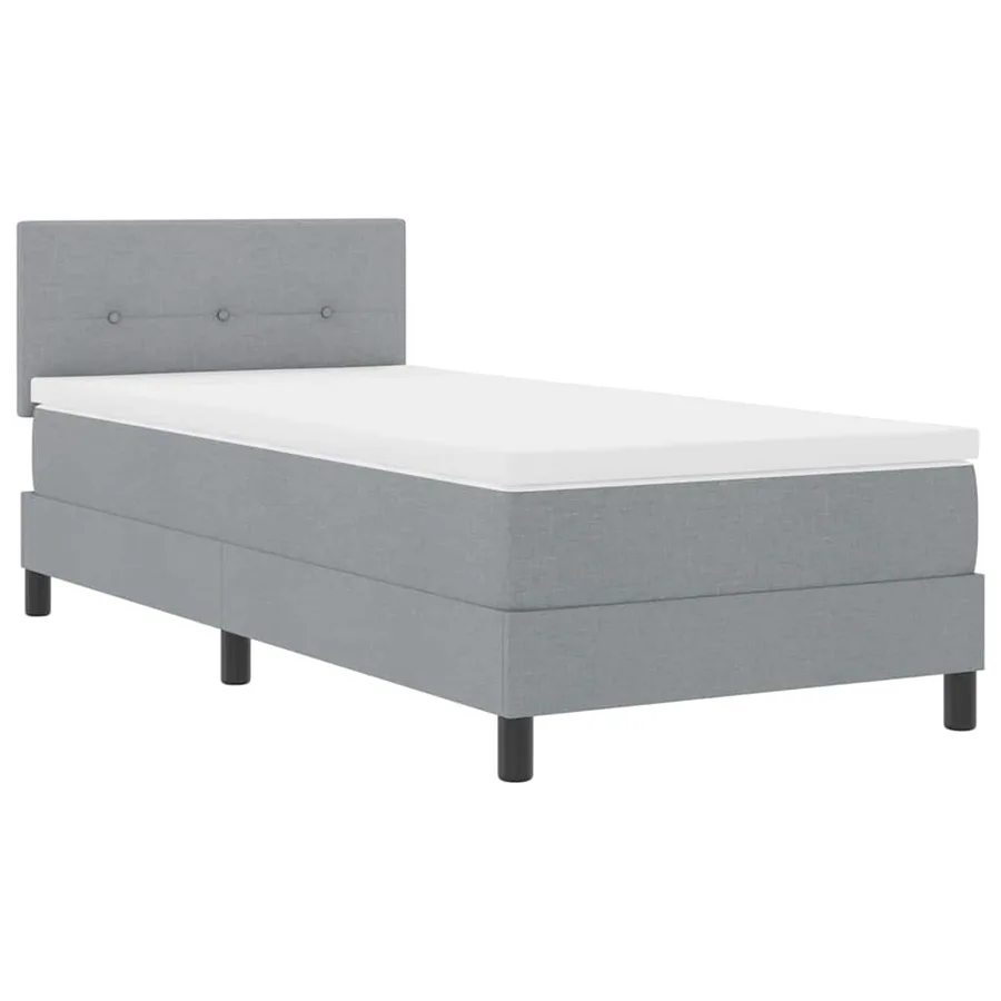 Lit à ressorts avec bandes LED Gris clair 90 x 190 cm tissu - 2