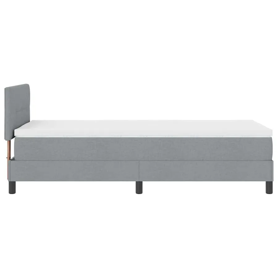 Lit à ressorts avec bandes LED Gris clair 90 x 190 cm tissu - 9