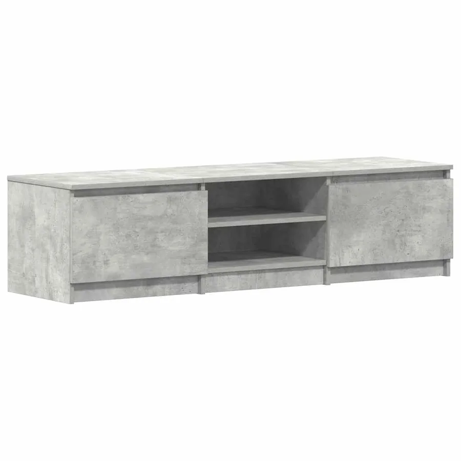 Meuble TV Gris béton 140x40x35,5 cm Bois d'ingénierie - 2