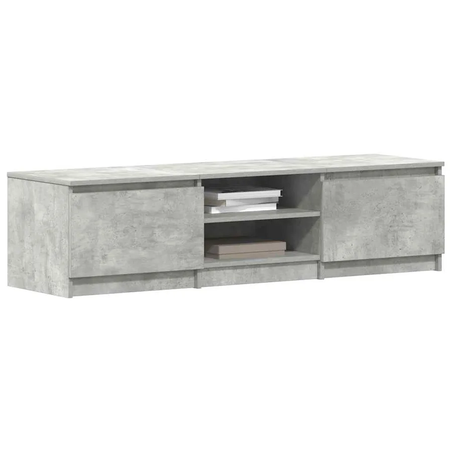 Meuble TV Gris béton 140x40x35,5 cm Bois d'ingénierie - 4