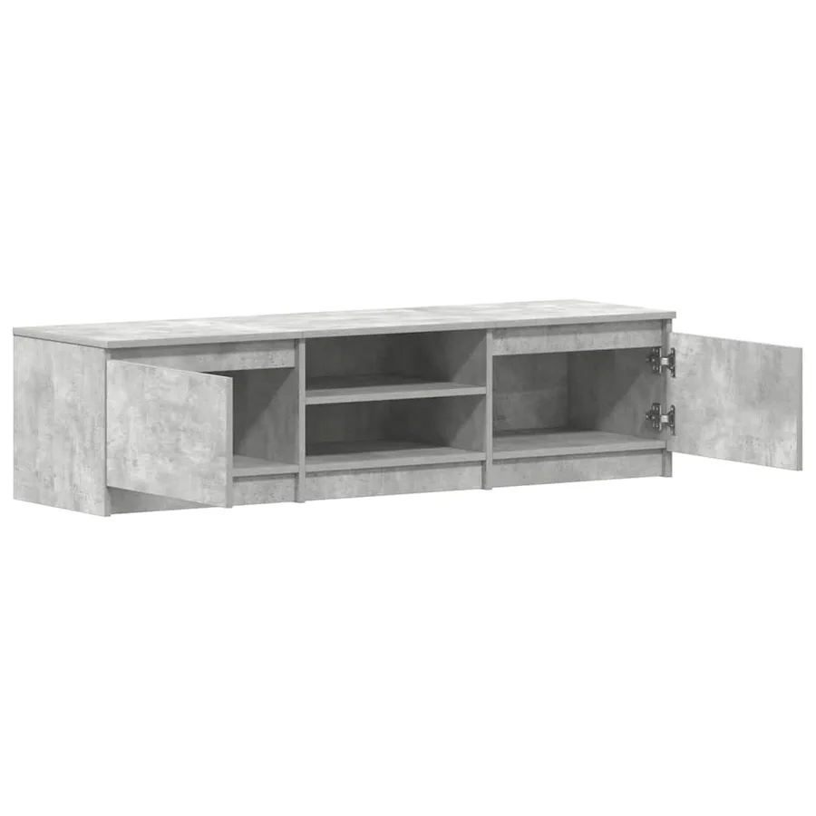 Meuble TV Gris béton 140x40x35,5 cm Bois d'ingénierie - 5
