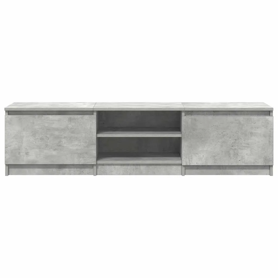Meuble TV Gris béton 140x40x35,5 cm Bois d'ingénierie - 6