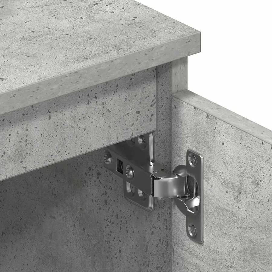 Meuble TV Gris béton 140x40x35,5 cm Bois d'ingénierie - 9