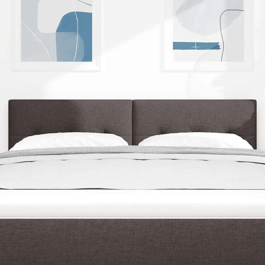 Tête de lit réglable en hauteur Marron foncé 144 cm tissu - 3