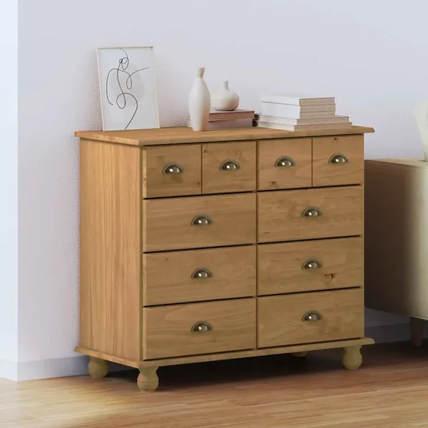 Commode ASKIM Marron 91 x 40 x 79 cm Bois de pin massif
