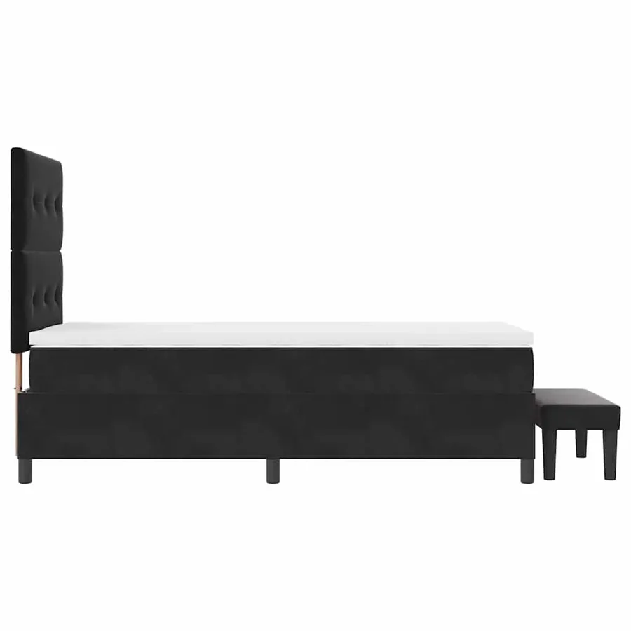 Lit à ressorts avec tête de lit Noir 200 x 100 cm Velours - 9