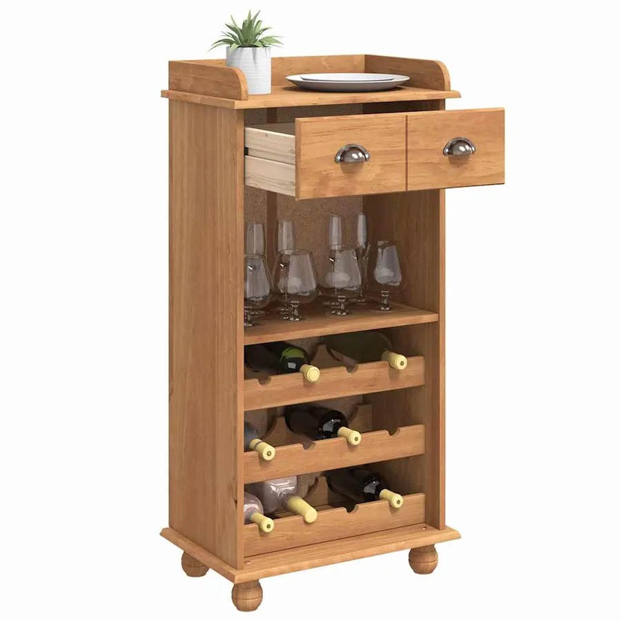 Cabinet à vin ASKIM Cire de Miel 57 x 37 x 114 cm - 3