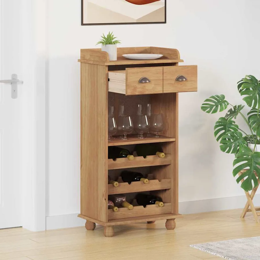 Cabinet à vin ASKIM Cire de Miel 57 x 37 x 114 cm - 4