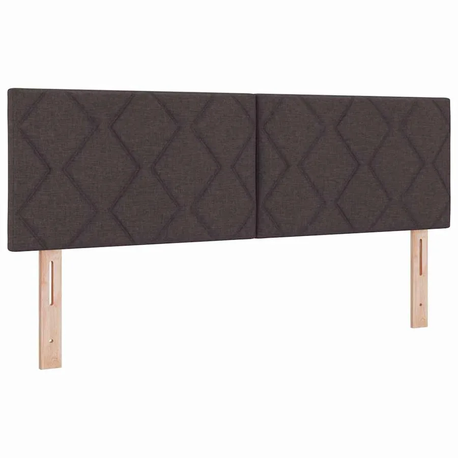 Lit à ressorts avec tête de lit Marron foncé 190 x 140 cm tissu - 5