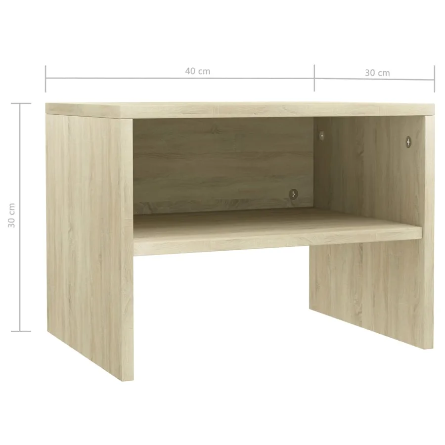 Tables de chevet 2 pcs Chêne sonoma 40x30x30 cm Bois ingénierie - 7