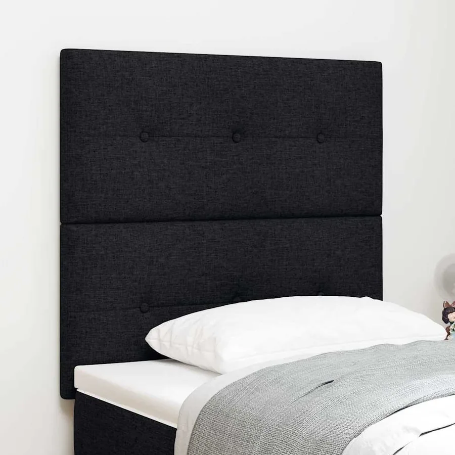 Tête de lit LED avec bandes LED Noir 80 cm tissu