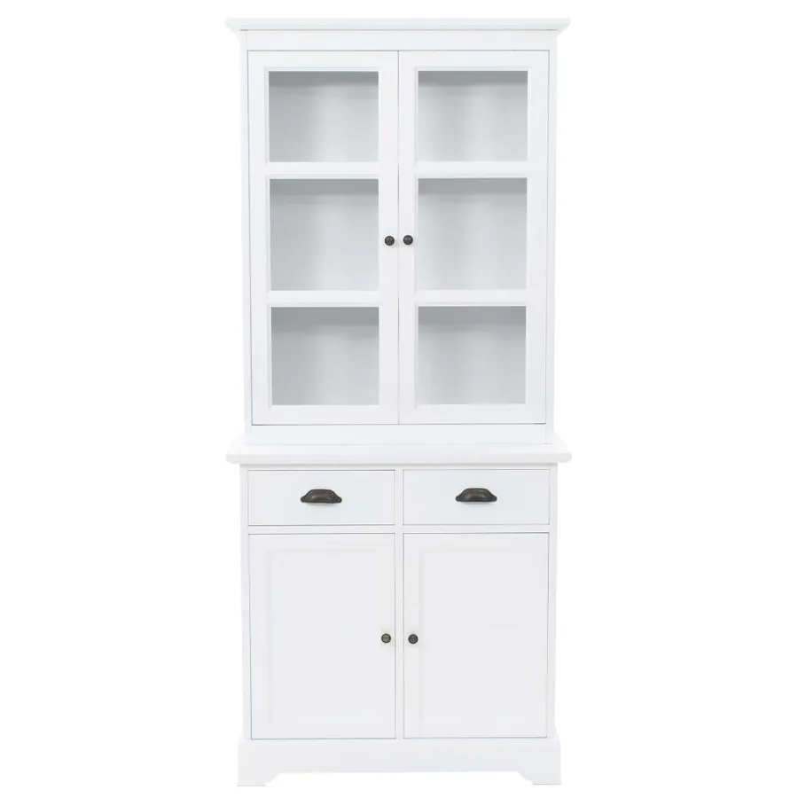Vaisselier avec 4 portes MDF et Bois de pin 80x40x180 cm - 2