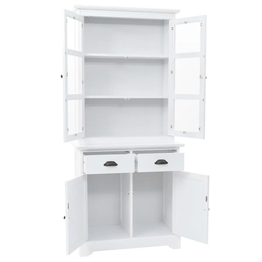 Vaisselier avec 4 portes MDF et Bois de pin 80x40x180 cm - 4