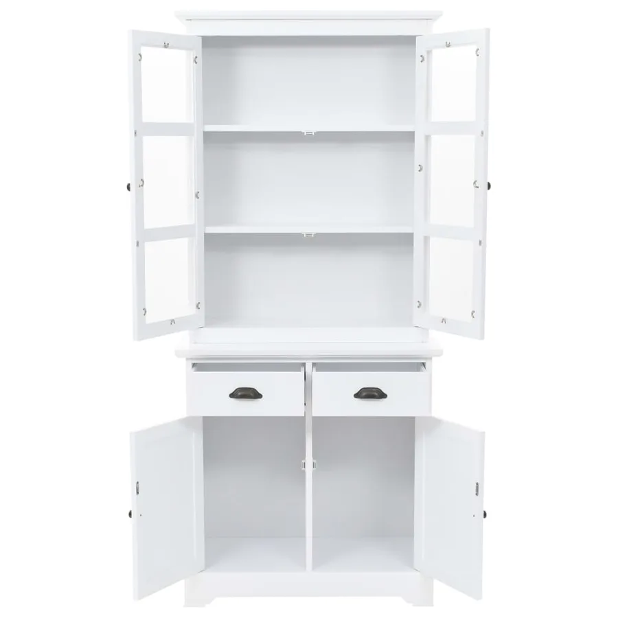 Vaisselier avec 4 portes MDF et Bois de pin 80x40x180 cm - 5
