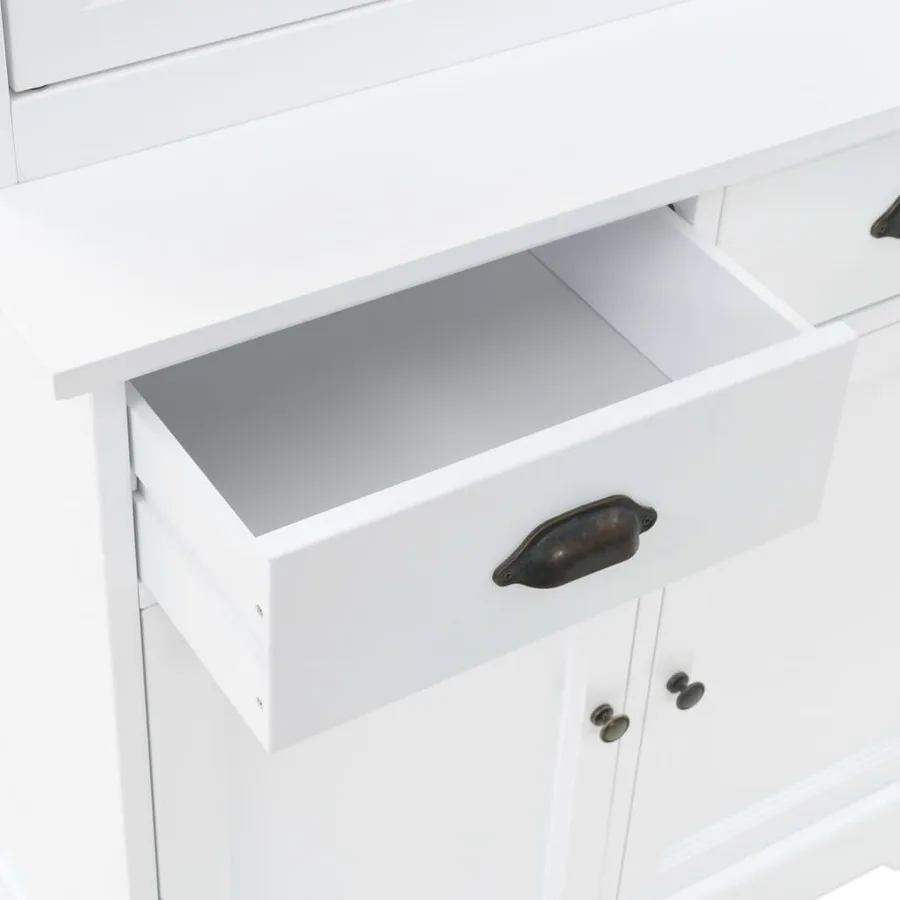 Vaisselier avec 4 portes MDF et Bois de pin 80x40x180 cm - 6