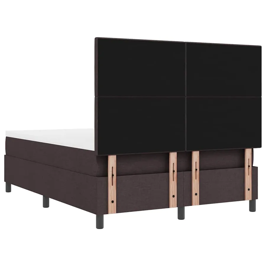 Lit à ressorts avec bandes LED Marron foncé 140 x 190 cm tissu - 8