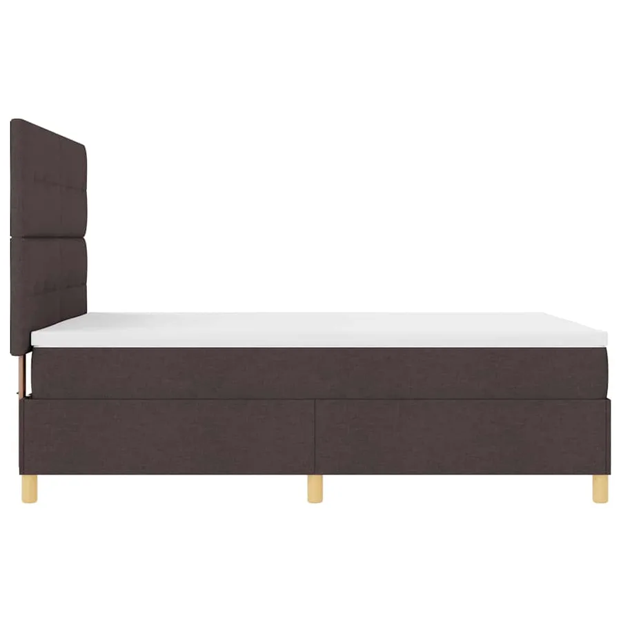 Lit à ressort LED Marron foncé 140 x 190 cm tissu - 9