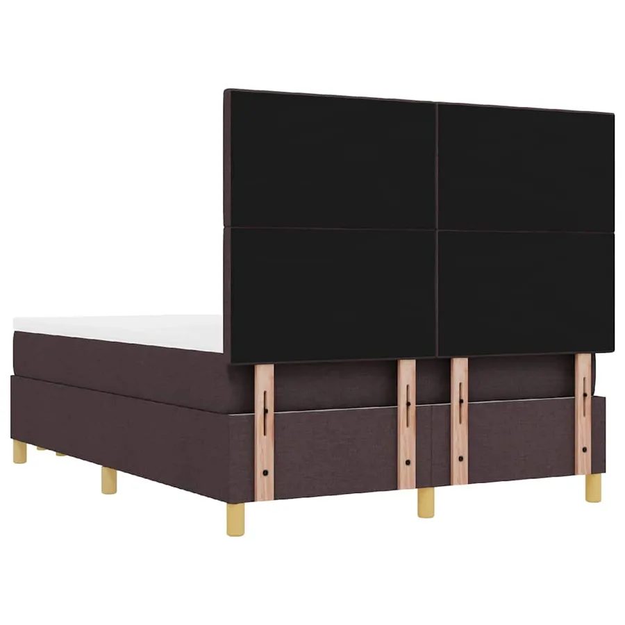 Lit à ressorts avec coussin Marron foncé 200 x 140 cm tissu - 10